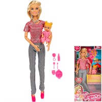 Кукла Карапуз 66001-SET38-S-BB София 29см, руки и ноги сгиб, дочка, акс