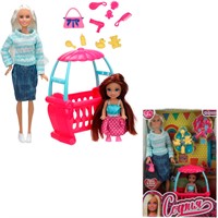 Кукла Карапуз 66444-21-S-BB София 29см с дочкой, с акс, руки и ноги сгибаются