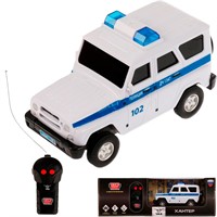 Машина на радиоуправлении HUNTER-15RCPOL-WH УАЗ ХАНТЕР ПОЛИЦИЯ 15 см, свет, белый Технопарк в кор /36/
