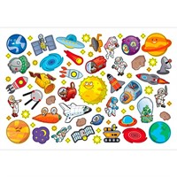 Наклейки Космическое приключение с игровым полем 088879