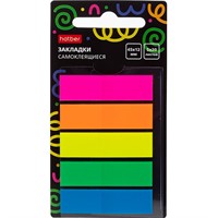Закладки NEON прямоугольные Самоклеящ. пластик 45х12мм 5 цв. 20л 090303
