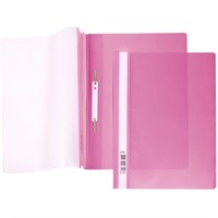 Папка-скоросшиватель А4ф 140/180мкм Розовая Пластиковая прозрачный верх 039971