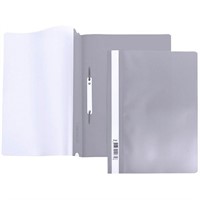 Папка-скоросшиватель А4ф 140/180мкм Серая Пластиковая прозрачный верх 039969