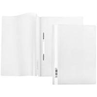 Папка-скоросшиватель А4ф 140/180мкм Белая Пластиковая прозрачный верх 039958