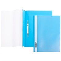 Папка-скоросшиватель А4ф 140/180мкм Голубая Пластиковая прозрачный верх 039970