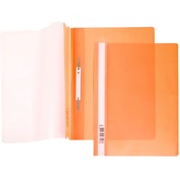 Папка-скоросшиватель А4ф 140/180мкм Оранжевая Пластиковая прозрачный верх 039972