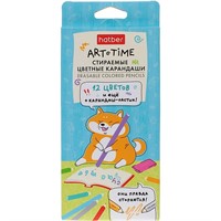 Карандаши цветные 12 цв. + 1 карандаш-ластик -ART-TIME- стираемые 093058