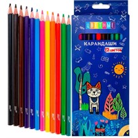 Карандаши цветные 12 цв. Котик КЦ-2625