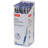 Ручка шарик Синяя Byte  0,7мм чернила на масл.основе с резиновым грипом 091397