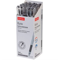 Ручка шарик Черная Byte  0,7мм чернила на масл.основе с резиновым грипом 091399