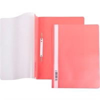 Папка-скоросшиватель А4ф 140/180мкм Красная Пластиковая прозрачный верх 039964