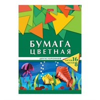Бумага цветная 16л 8цв  -Геометрия цвета- Рыбки 16Бц4_24112 Hatber