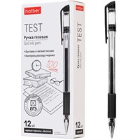Ручка гелевая Черная Test 0,7мм с резиновым грипом GP_085153