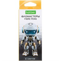 Фломастеры 6цв "ECO" Робо FP_084602 Hatber СТОК