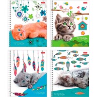 Тетрадь 48 л. клетка Пушистые мордочки 48Т5В1гр Hatber