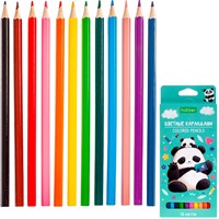 Карандаши цветные 12 цв. ECO Плюшевые панды CS_087797 Hatber