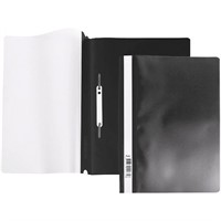 Папка-скоросшиватель А4ф 140/180мкм Черная Пластиковая прозрачный верх 039959