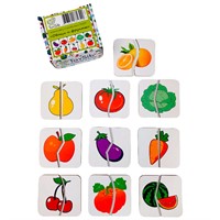 Деревянные Картинки половинки ЛАЙТ Овощи-фрукты 03023