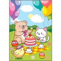 Набор для творчества Картина по номерам для малышей 20х30 Праздничный пикник Ркн-134 Lori