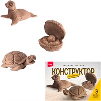 Набор для творчества Конструктор из картона. Объёмная игрушка "Морские обитатели" (3 игрушки в наб) Нг-037 LORI.