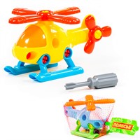 Конструктор-транспорт Вертолет 16эл. в сетке 76663 П-Е /28/