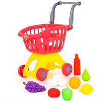 Тележка для маркета Мини+набор продуктов № 14 12 эл.в сетке 71385 П-Е /4/