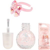 Лак для ногтей Confetti peel-off с колечком,4,5 мл,с ароматом клубники,цв.роз Т26464 Lukky