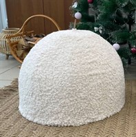 Плетеный абажур с мехом 60*45 см