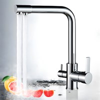 Izer Хром. Смеситель для кухни с подключением фильтра для воды AS-875-06