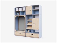 Детская стенка с местом для хранения и прямоугольной зоной отдыха из коллекции «НЕГА»