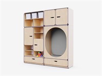 Детская стенка с местом для хранения и овальной зоной отдыха из коллекции «НЕГА»