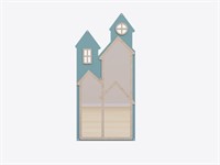 Настенная панель с безопасным зеркалом «Домик» (голубой)