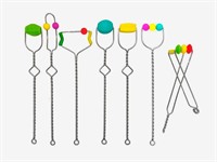 Набор зондов для массажа и миогимнастики с силиконовыми бусинами (7 шт.)