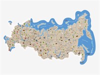 Декоративная карта России из дерева на стену «Родина моя» 2500×1492 мм