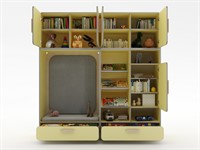 Детская стенка с местом для хранения и прямоугольной зоной отдыха из коллекции мебели «НЕГА»