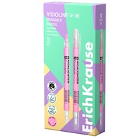 Текстовыделитель розовый двухсторонний стираемый Visioline V-16 Erasable Pastel 60792 ErichKrause