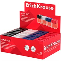 Точилка пластик Wave Duo, Classic с контейнером ассорти 60045 ErichKrause