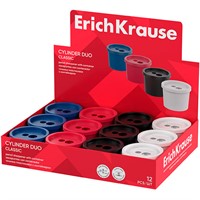 Точилка пластик Cylinder Duo, Classic с контейнером ассорти 60060 ErichKrause