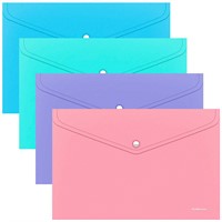 Папка-конверт на кнопке пластиковая Diagonal Pastel, A4, непрозрачный, ассорти 52916 ErichKrause