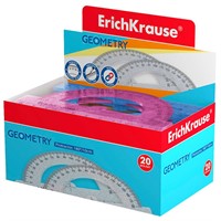 Транспортир пластиковый Glitter, 180°/10см ассорти 55530 ErichKrause