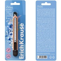 Нож канцелярский Butterfly Pastel Bloom, автомат фиксацией лезвия, 9 мм, ассорти 61949 ErichKrause