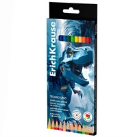 Карандаши цвет. 12 цв. Techno Dino 65013 ErichKrause