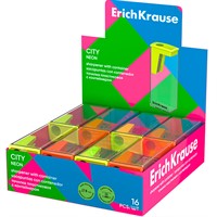 Точилка пластик City, Neon, с контейнером ассорти 60023 ErichKrause