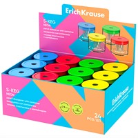 Точилка пластик S-Keg, Neon, с контейнером ассорти 56036 ErichKrause