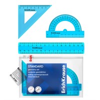 Набор геометрический малый пластиковый Standard голубой 52991 ErichKrause