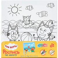 Набор для творчества Холст для росписи 15*15см Три Кота MultiArt 100CANV15X15-TC2