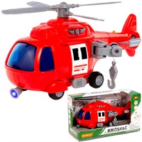 Вертолёт - пожарный "Импульс" инерц., свет, звук в кор. 61823 П-Е /6/