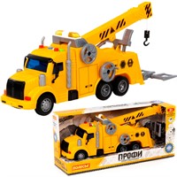 Автомобиль-эвакуатор №2 Профи инерц. свет, звук жёлтый в кор. 59011 П-Е /5/