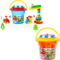 Конструктор Строитель 84эл. в ведре Макси 37213 с крышкой П-Е/6/