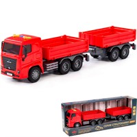 Автомобиль МАЗ-бортовой с прицепом инерционный со светом и звуком в коробке 94155 П-Е /4/